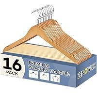 Algopix Similar Product 4 - Wooden Hangers 50 Pack Heavy Duty Wood