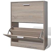 Algopix Similar Product 14 - vidaXL Oak Look Wooden Shoe Cabinet