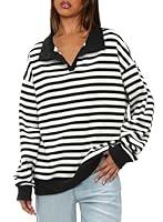 Algopix Similar Product 19 - Darong Women Oversized Striped Color