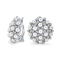 Algopix Similar Product 7 - Crystal Round Dome White Caviar Clip On