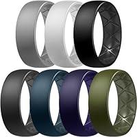 Algopix Similar Product 9 - Egnaro Silicone Rings for Men with Half