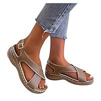 Algopix Similar Product 1 - Wedge Sandals for Women Open Toe Casual
