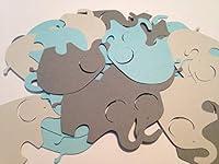 Algopix Similar Product 4 - 50 Blue Gray Elephant Cutout 2 Inch
