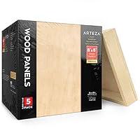 Algopix Similar Product 20 - ARTEZA Wood Canvas Boards 8 x 8