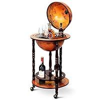 Algopix Similar Product 2 - Goplus 17 Wood Globe Wine Bar Stand