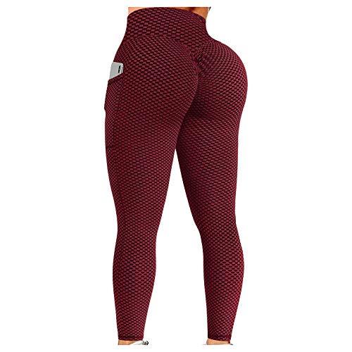 Women's Bubble Hip Butt Lifting Anti Cellulite Legging High Waist Workout  Tummy Control Yoga Tights Gray Large 12 14 