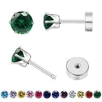 Algopix Similar Product 10 - Hypoallergenic Birthstone Stud Earrings