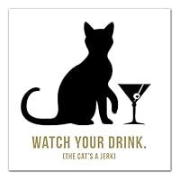 Algopix Similar Product 6 - Cat Martini 16x16 Canvas Wall Art