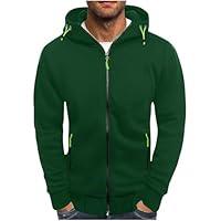 Algopix Similar Product 5 - SUNYUAN Mens Drawstring Zip Fleece