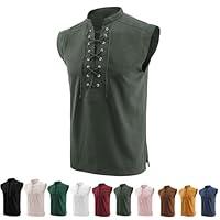 Algopix Similar Product 14 - Mens Cotton Linen Tank Top Shirts