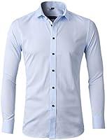 Algopix Similar Product 14 - Mens Bamboo Fiber Dress Shirts Slim