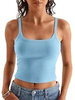 Algopix Similar Product 2 - Women Spaghetti Strap Crop Tops Summer