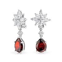 Algopix Similar Product 14 - Red Teardrop Cluster CZ Prom Pageant