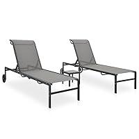 Algopix Similar Product 15 - Sun Loungers 2 pcs with Table Textilene