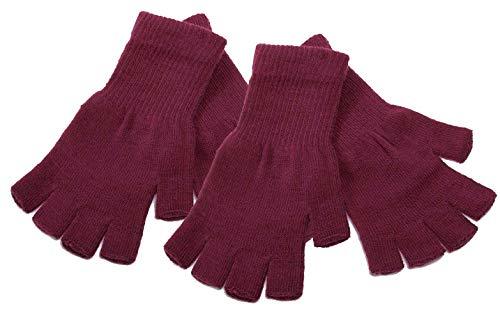 Gravity Threads Unisex Men Women Half Finger Stretchy Knit Fingerless  Winter Gloves