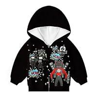 Algopix Similar Product 1 - Boys Hooded Jacket Cartoon Game Zip Up