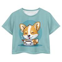 Algopix Similar Product 11 - Pointodoor Corgi Kids Crop Tops for