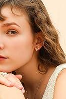 Algopix Similar Product 16 - SLeaf Cat on Moon Stud Earrings