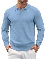 Algopix Similar Product 3 - COOFANDY Mens Long Sleeve Polo Shirt