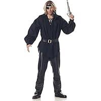 Algopix Similar Product 10 - Adult Mens Black Pirate Costume Shirt