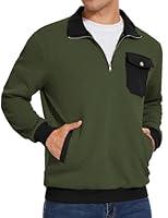 Algopix Similar Product 17 - TURAND Mens Quarter Zip Pullover Casual