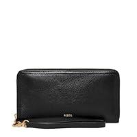 Algopix Similar Product 10 - Fossil Logan Leather Zip Around, Black