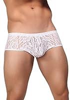 Algopix Similar Product 5 - Male Power Stretch Lace Short White 