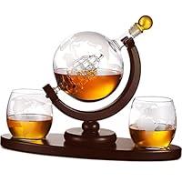 Algopix Similar Product 3 - Whiskey Decanter Globe Set with 2
