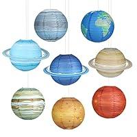 Algopix Similar Product 9 - Fontien 8 PCS Planet Paper Lanterns 12