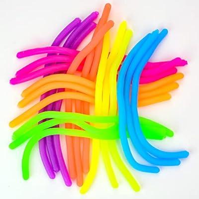 Bulk Toys - 10 Pcs Fluorescent Monkey Noodles Fidget Toy Pack - Kids Party  Favors Bulk Stretchy Toys - Fidget Noodles Tactile Sensory Toys - Stretchy