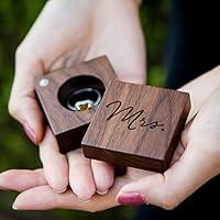 Algopix Similar Product 9 - Mrs Engraved Wood Square Ring Box in