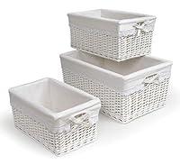 Algopix Similar Product 8 - Three Nesting Wicker Nursery Baskets