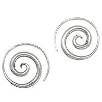 Algopix Similar Product 13 - Sterling Silver Simple Spiral Earrings