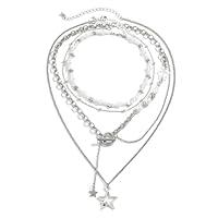 Algopix Similar Product 7 - Silver Star Necklace Y2K Accessories