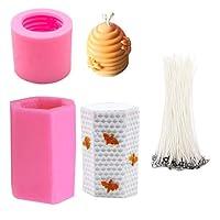 Algopix Similar Product 14 - 3D Bee Honeycomb Candle Molds with