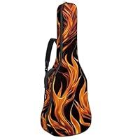 Algopix Similar Product 1 - Golden Burning Flames Acoustic Guitar