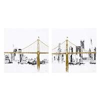Algopix Similar Product 17 - INKIVY Bridge and Skyline Wall Art 