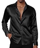 Algopix Similar Product 5 - PJ PAUL JONES Mens Shiny Satin Dress