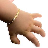 Algopix Similar Product 1 - Baby Name Bar ID Bracelet Gold Plated