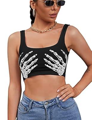 Halloween Tops for Women Sleeveless Halloween Printing Blouses