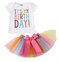Algopix Similar Product 5 - GirlsIts My Birthday Print Shirt Tutu