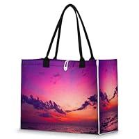 Algopix Similar Product 12 - POFATO Tote Bag for Women Beach Sunset