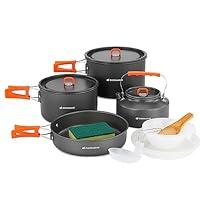 Algopix Similar Product 12 - Odoland 15pcs Camping Cookware