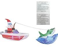 Algopix Similar Product 2 - Santa Fishing in Boat Swirling Lights