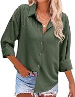 Algopix Similar Product 16 - HOTOUCH Female Button Up Blouse Casual