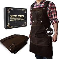 Algopix Similar Product 5 - 16oz Waxed Canvas Work Apron with Tape