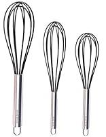 Algopix Similar Product 15 - Silicone Whisk Set of 3  Stainless