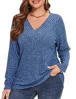 Algopix Similar Product 4 - MONNURO Plus Size Womens Long Sleeve