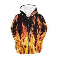 Algopix Similar Product 4 - Jekioweii Flame Cool Kids Zipper Hoodie