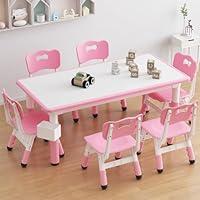 Algopix Similar Product 3 - Kids Table and 6 Chairs Set Height